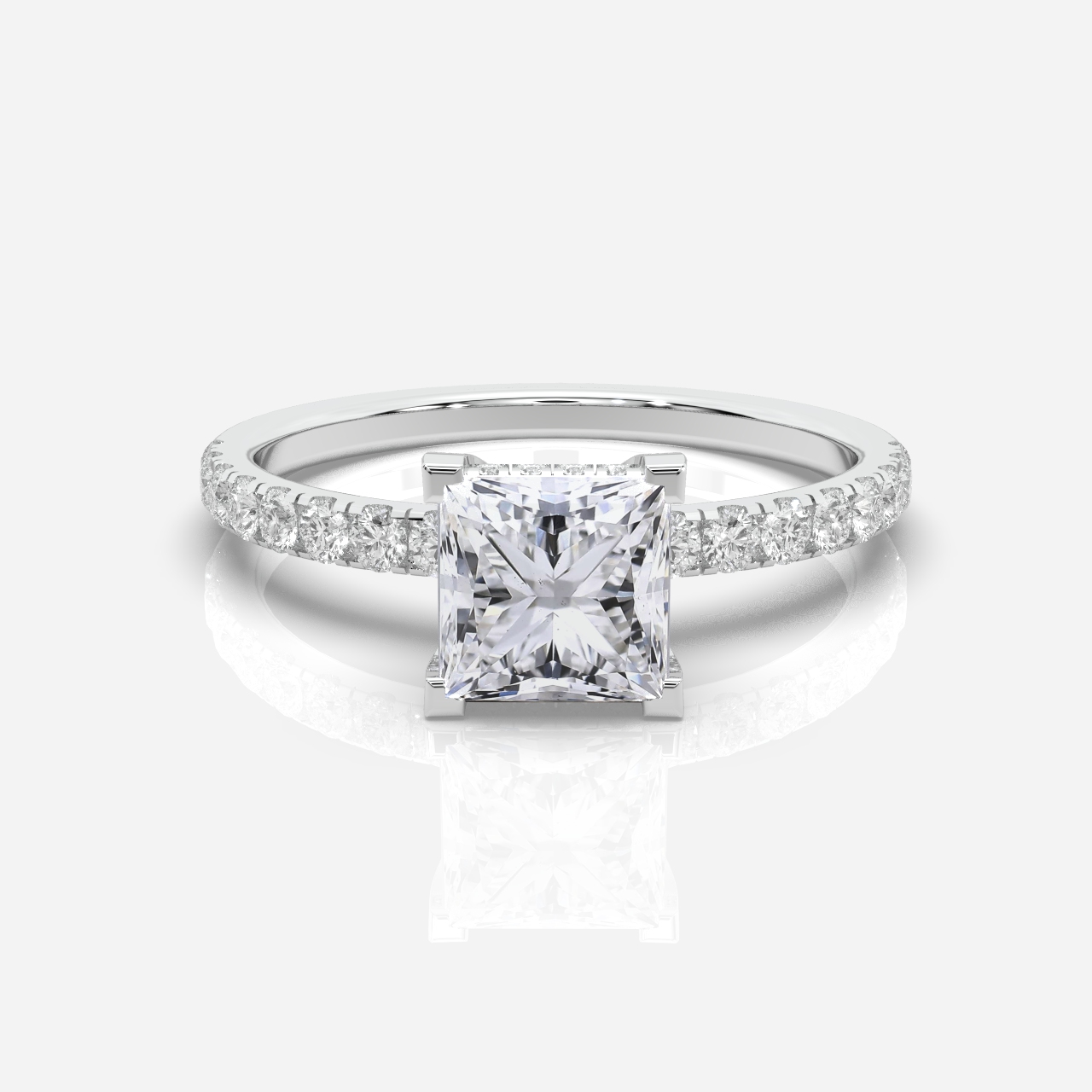 Juliette Hidden Halo and Diamond Band Princess